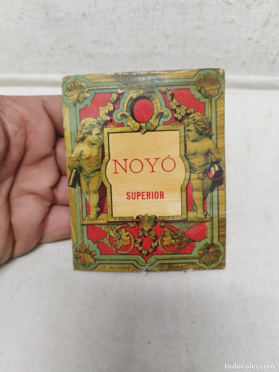 Etiquetas antiguas: Antigua etiqueta de Noyo Superior, un licor espa&ntilde;ol. Lit. Maillofre en Barcelona.