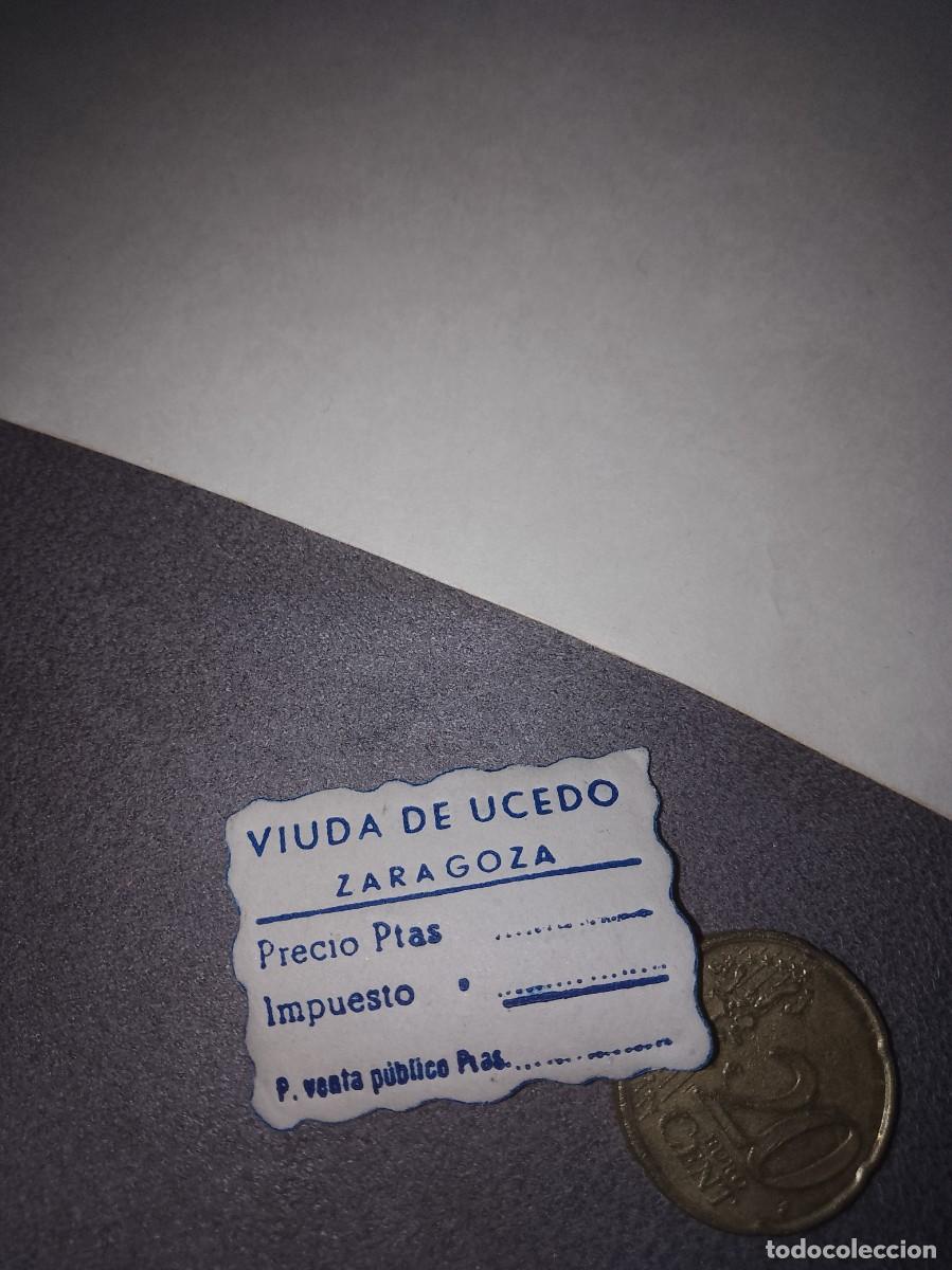 Etiquetas antiguas: Etiqueta a&ntilde;os 40 50 viuda de ucedo Zaragoza