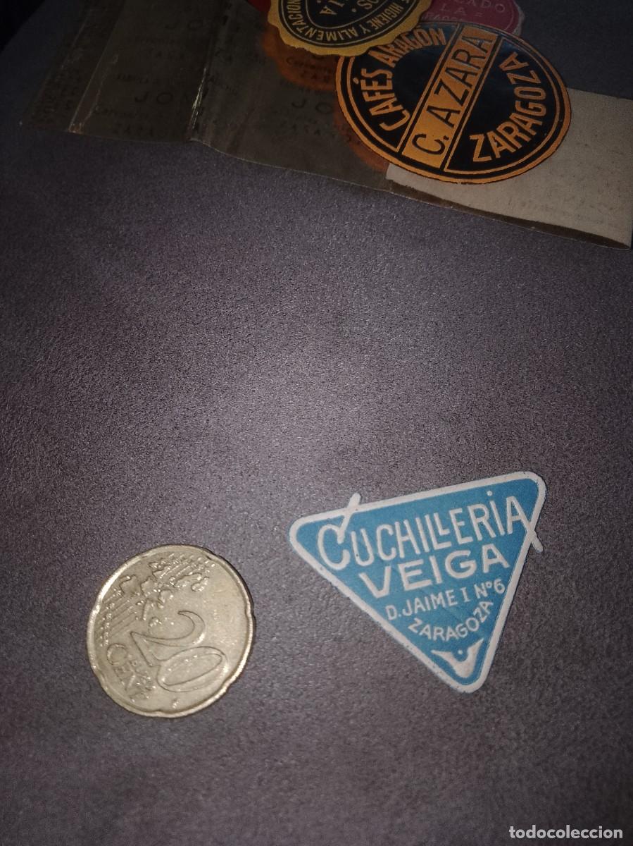 Etiquetas antiguas: Etiqueta a&ntilde;os 40 50 cuchiller&iacute;a veiga Zaragoza