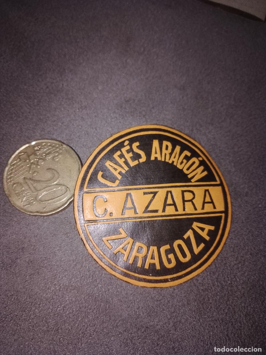 Etiquetas antiguas: Etiqueta a&ntilde;os 40 50 caf&eacute;s Arag&oacute;n Zaragoza c. Azara