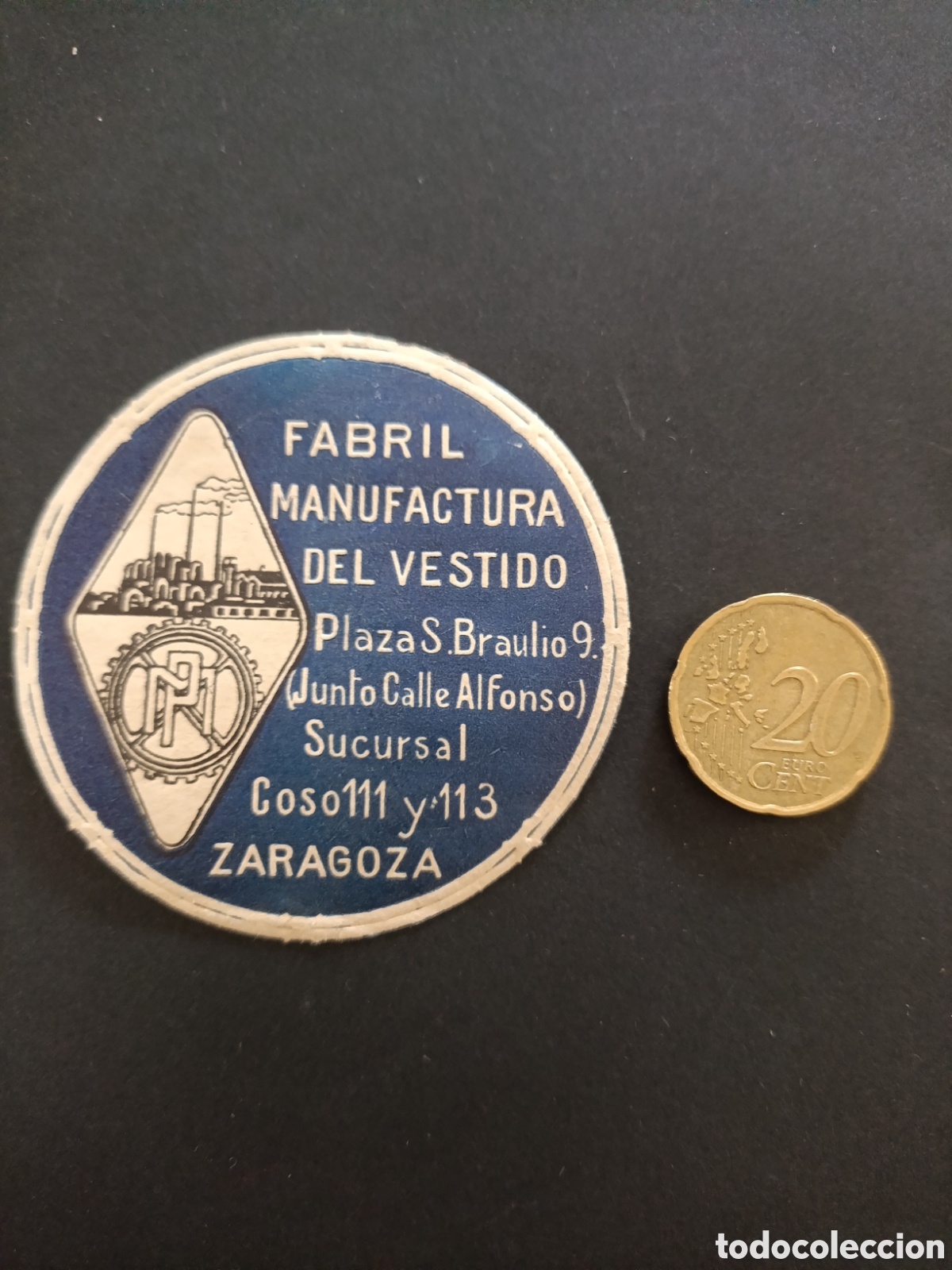 Etiquetas antiguas: FABRIL MANUFACTURA [ ZARAGOZA ETIQUETAS A&Ntilde;OS 40-50 ]