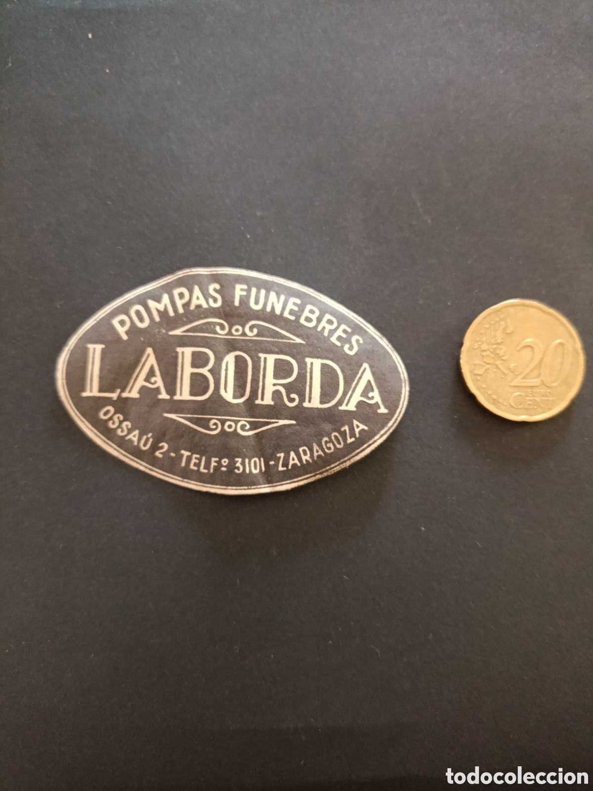 Etiquetas antiguas: POMPAS FUNEBRES LABORDA [ ZARAGOZA ETIQUETAS A&Ntilde;OS 40-50 ]