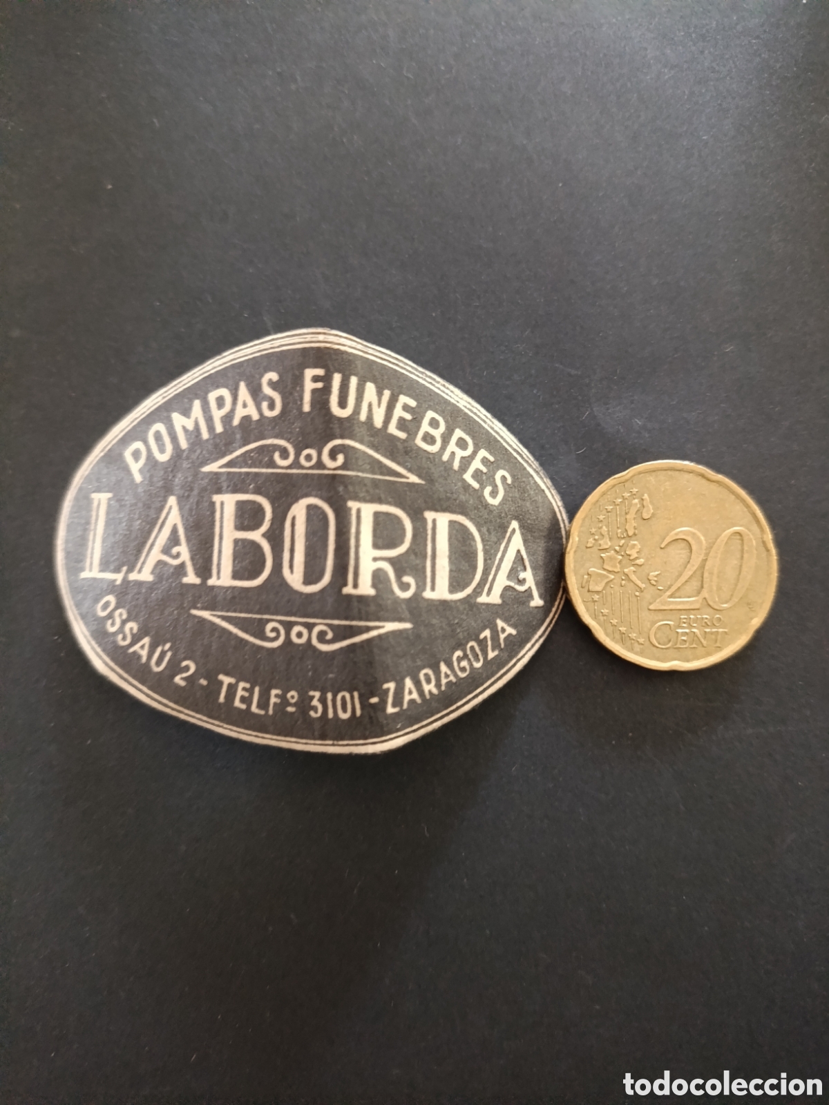 Etiquetas antiguas: POMPAS FUNEBRES LABORDA [ ZARAGOZA ETIQUETAS A&Ntilde;OS 40-50 ]