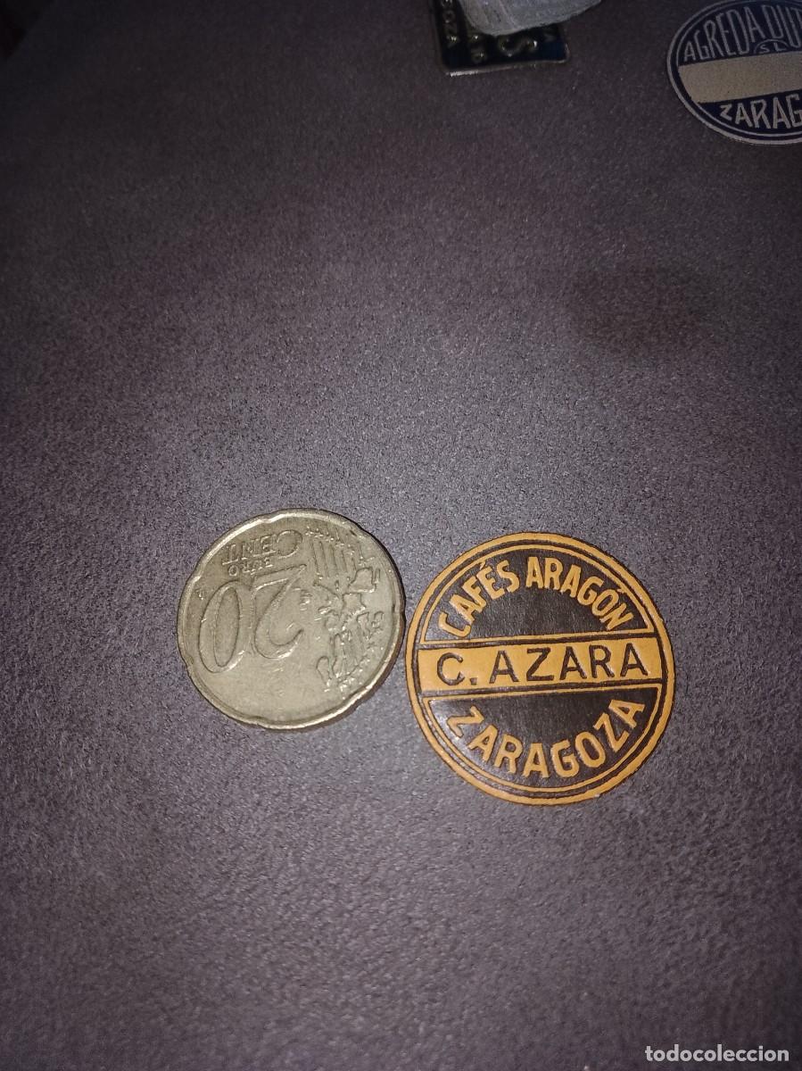 Etiquetas antiguas: Etiqueta a&ntilde;os 40 50 caf&eacute;s Arag&oacute;n Zaragoza azara