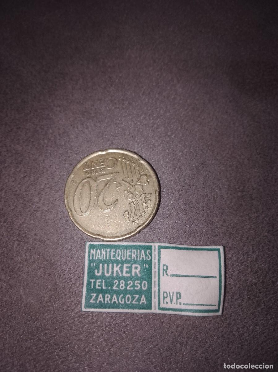 Etiquetas antiguas: Etiqueta a&ntilde;os 40 50 mantequer&iacute;as juker Zaragoza