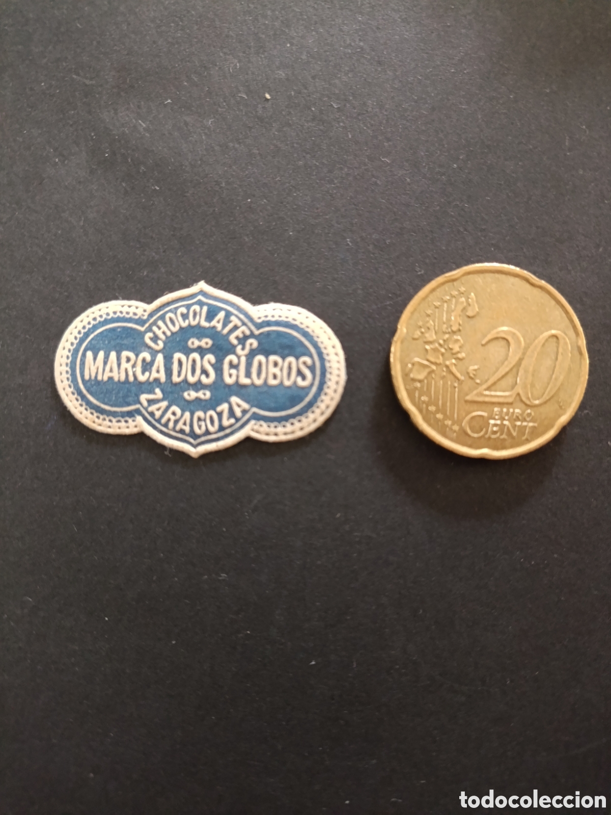 Etiquetas antiguas: CHOCOLATE MARCA DOS GLOBOS [ ZARAGOZA ETIQUETAS A&Ntilde;OS 40-50 ]