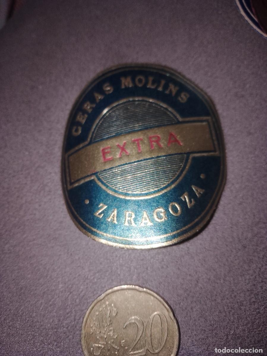 Etiquetas antiguas: Etiqueta a&ntilde;os 40 50 ceras molins Zaragoza