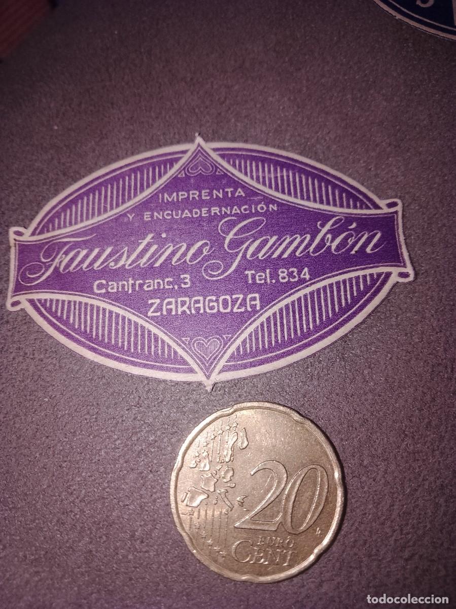 Etiquetas antiguas: Etiqueta a&ntilde;os 40 50 Faustino gamb&oacute;n Zaragoza