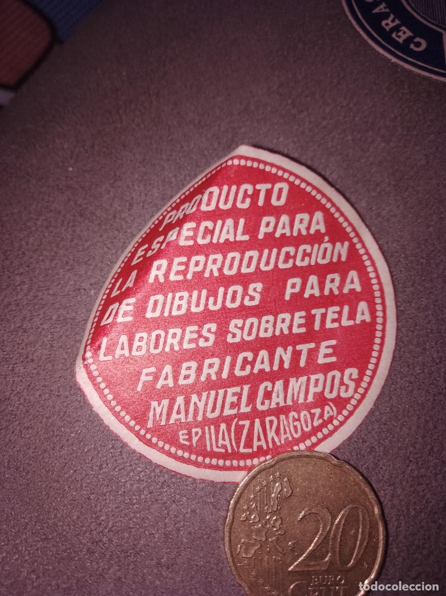 Etiquetas antiguas: Etiqueta a&ntilde;os 40 50 productos especiales Manuel campos Zaragoza