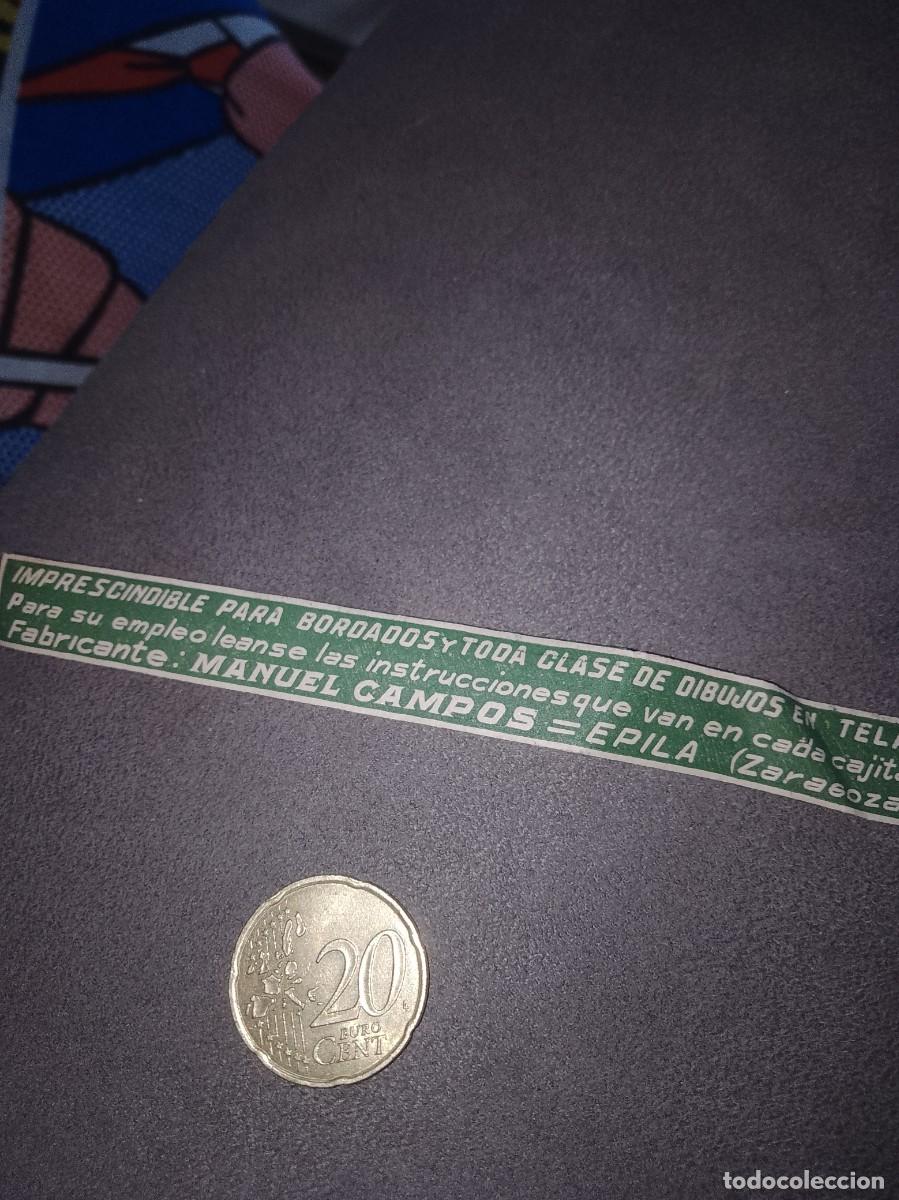 Etiquetas antiguas: Etiqueta a&ntilde;os 40 50 Zaragoza Manuel campos Zaragoza