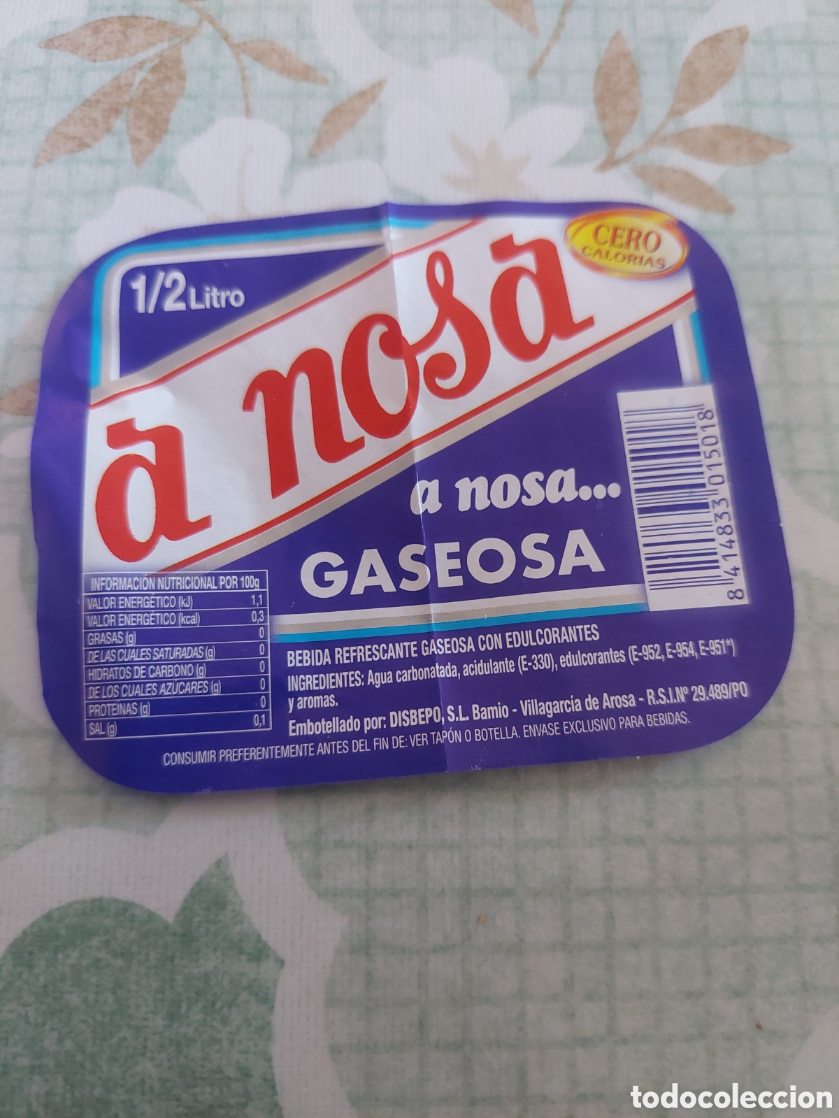 Etiquetas antiguas: ETIQUETA A NOSA AGUA GASEOSA VILLAGARCIA DE AROSA PONTEVEDRA GALICIA