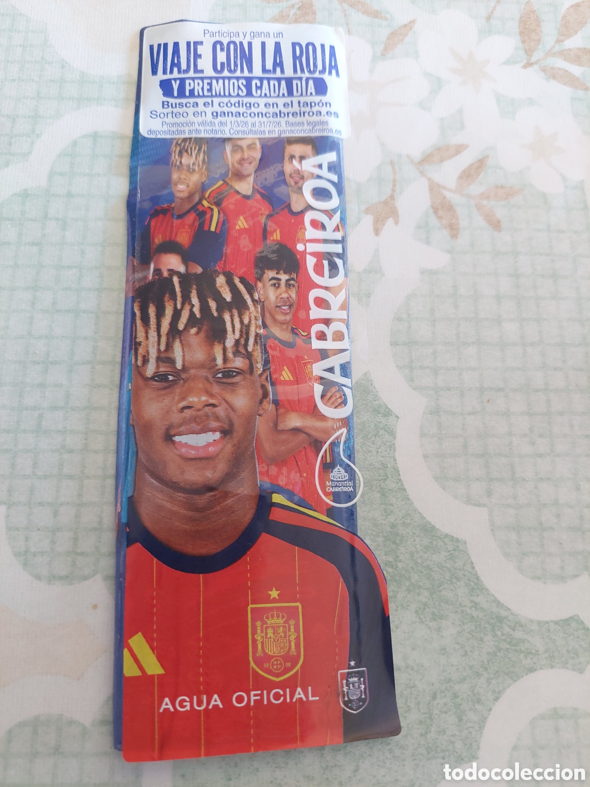 Etiquetas antiguas: SELECCI&Oacute;N ESPA&Ntilde;OLA F&Uacute;TBOL VIAJE ROJA ETIQUETA AGUA MINERAL NATURAL GALICIA CABREIROA 1, 5 l