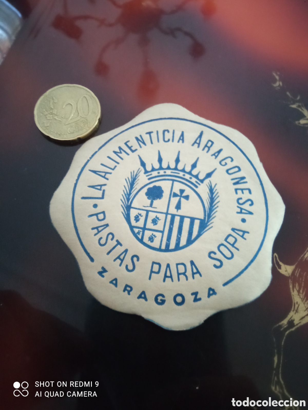 Etiquetas antiguas: La alimenticia aragonesa pastas para sopa Zaragoza (etiquetas a&ntilde;os 50 60)
