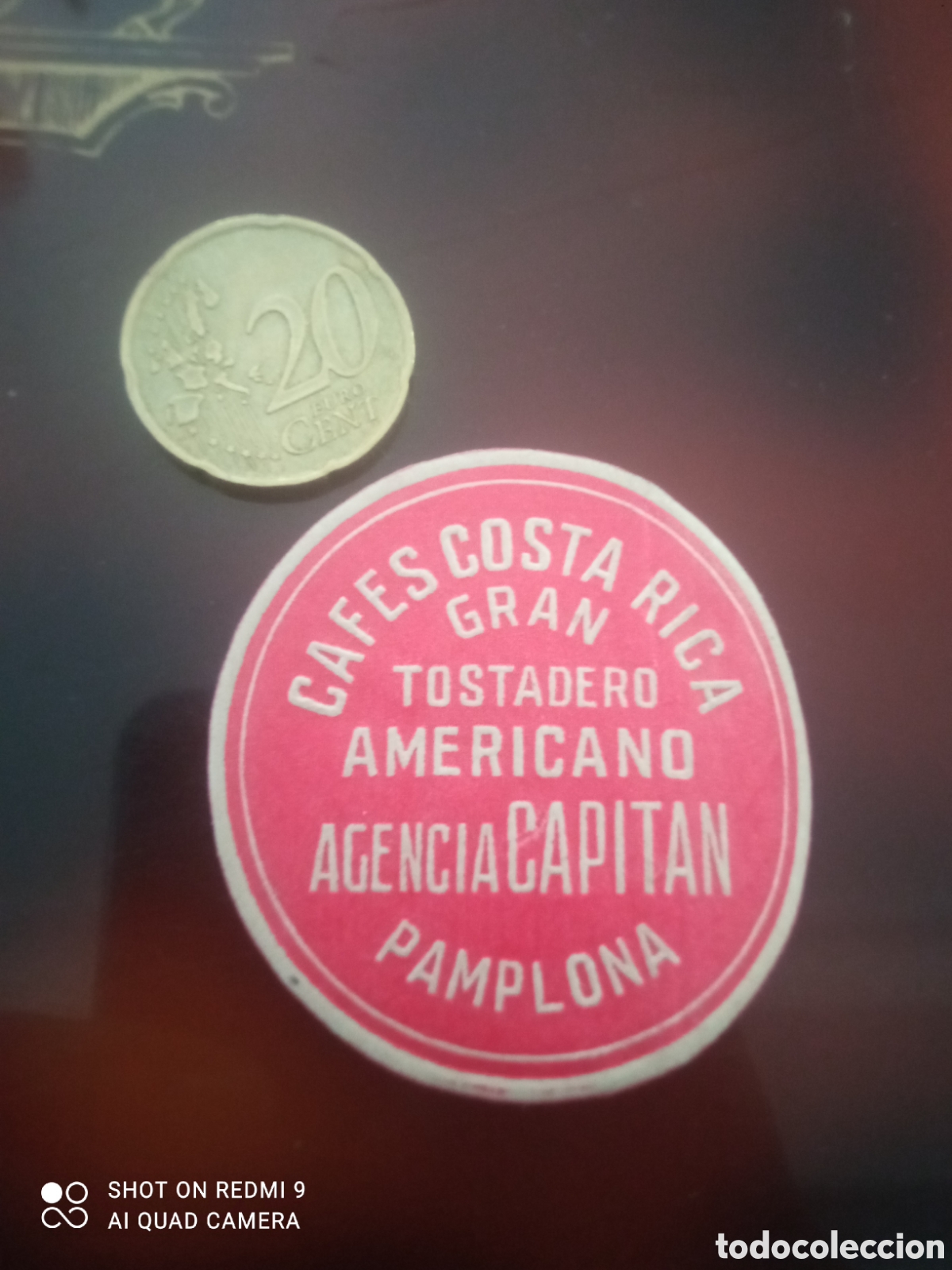 Etiquetas antiguas: Caf&eacute;s Costa Rica gran tostadero americano agencia capit&aacute;n Pamplona (etiquetas a&ntilde;os 50 60)