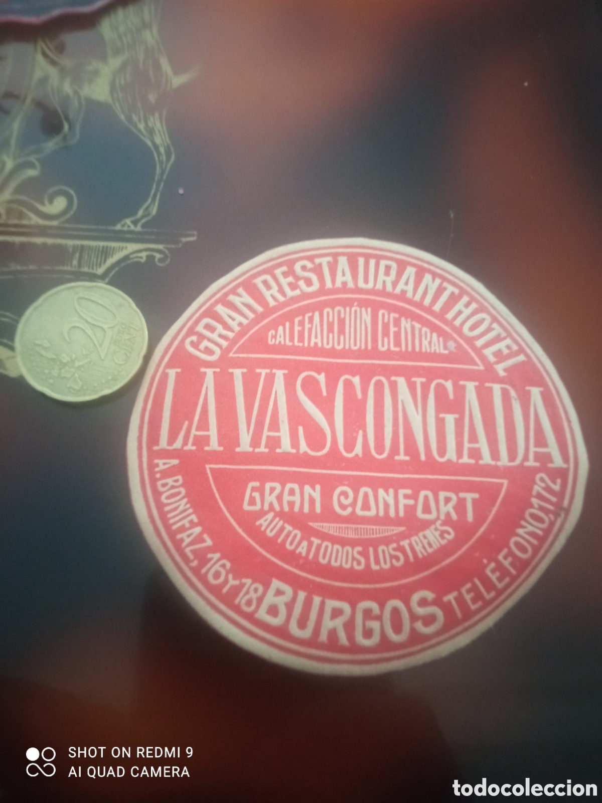 Etiquetas antiguas: Un gran estauran hotel calefacci&oacute;n central la vascongada gran confort auto a todos los trenes Burgos