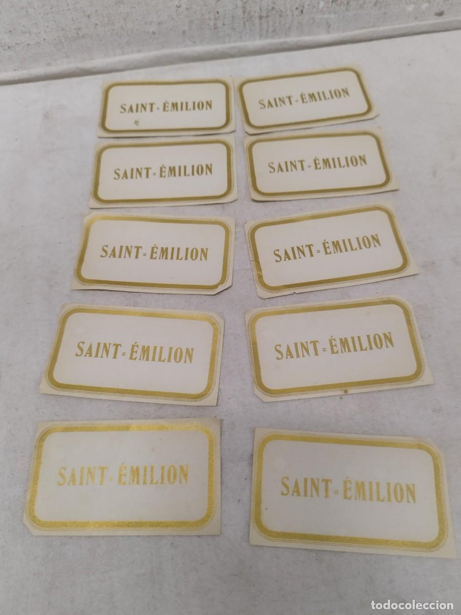 Etiquetas antiguas: 10 antiguas etiquetas de cuello de botella vino. Saint-&Eacute;milion, Burdeos.