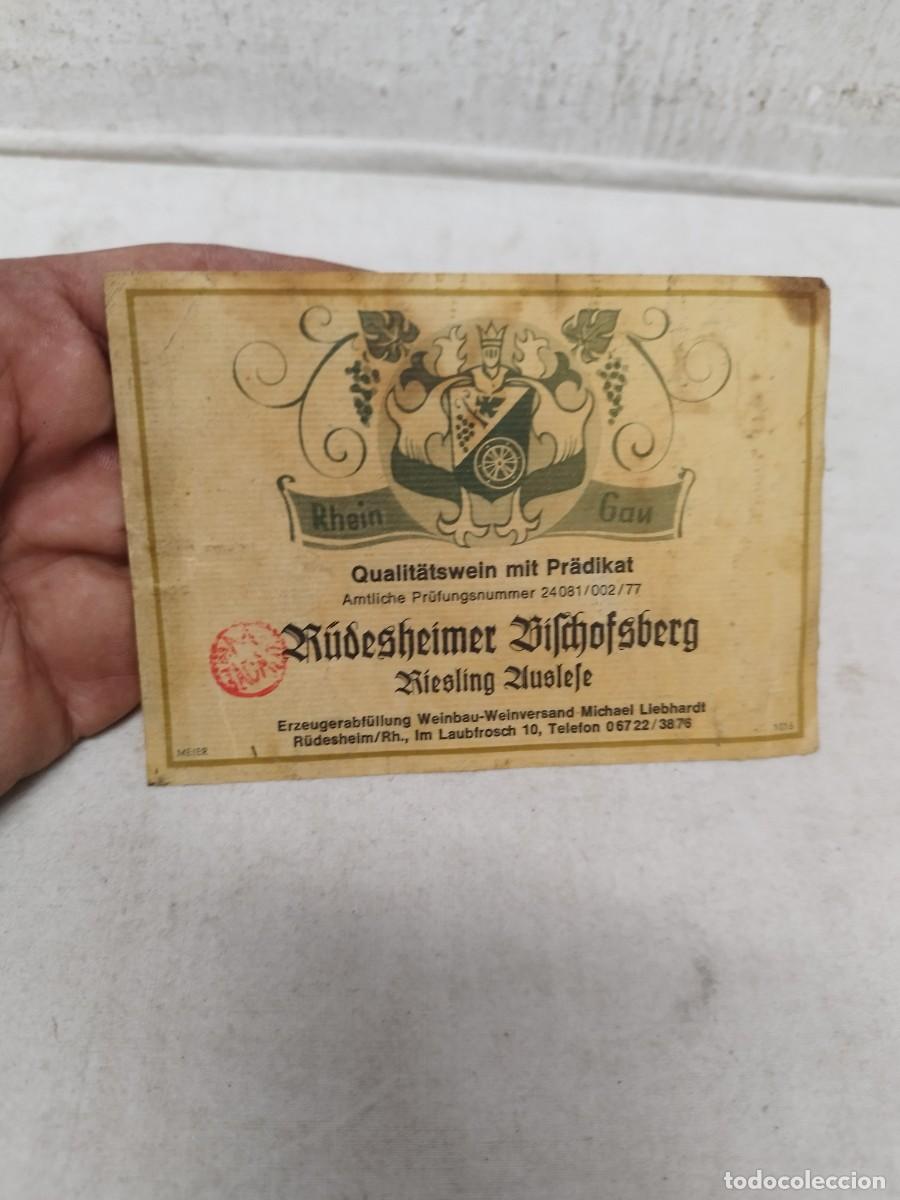 Etiquetas antiguas: Antigua etiqueta de vino aleman. Riesling Auslese Rheingau.