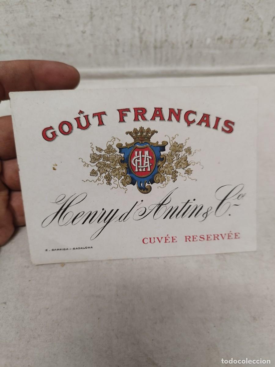 Etiquetas antiguas: Etiqueta de Cava Frances, Gout Fran&ccedil;ais.