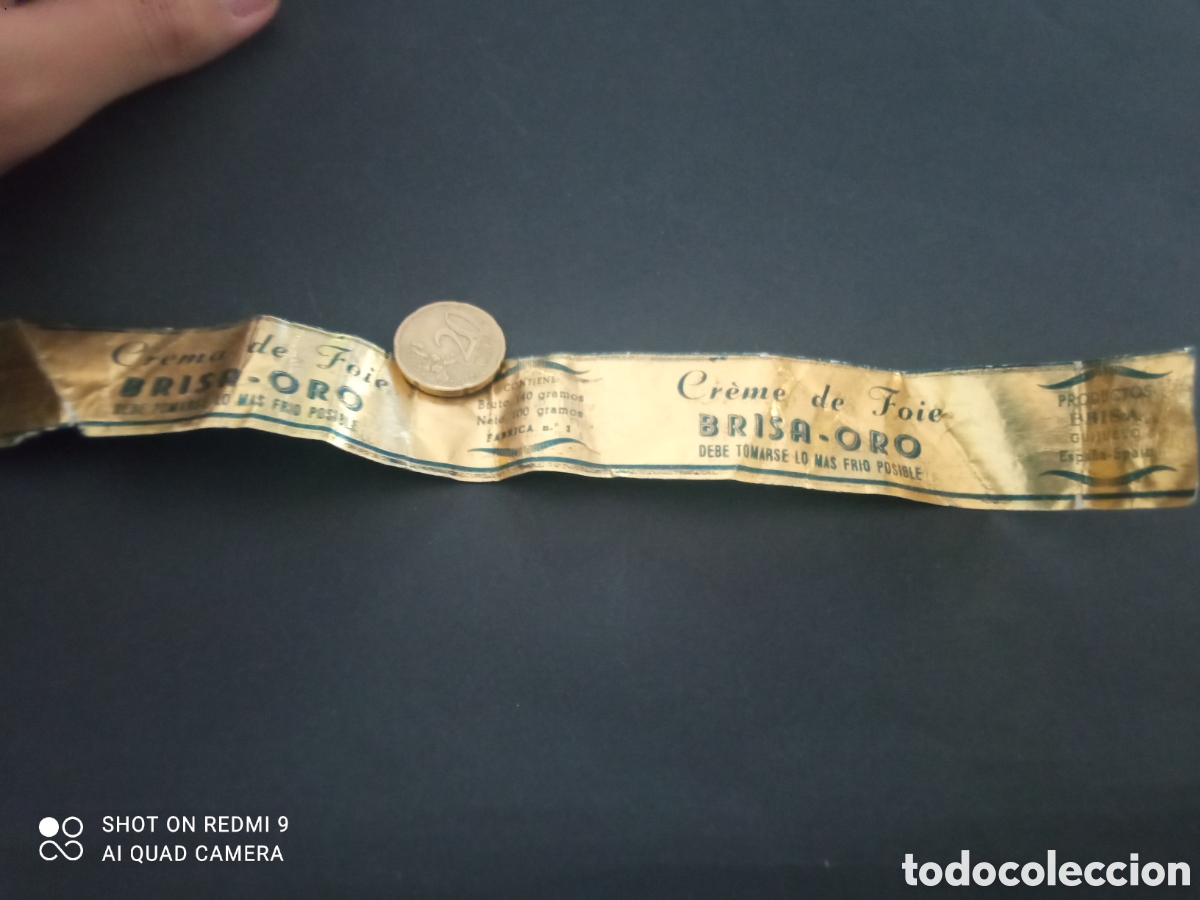 Etiquetas antiguas: Crema de foie brisa oro (etiquetas a&ntilde;os 50 60)