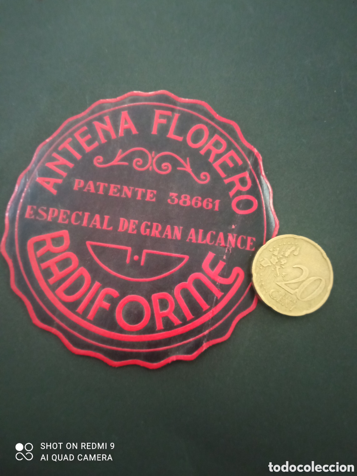Etiquetas antiguas: Antena florero especial de gran alcance radioforme(etiquetas a&ntilde;os 50 60)