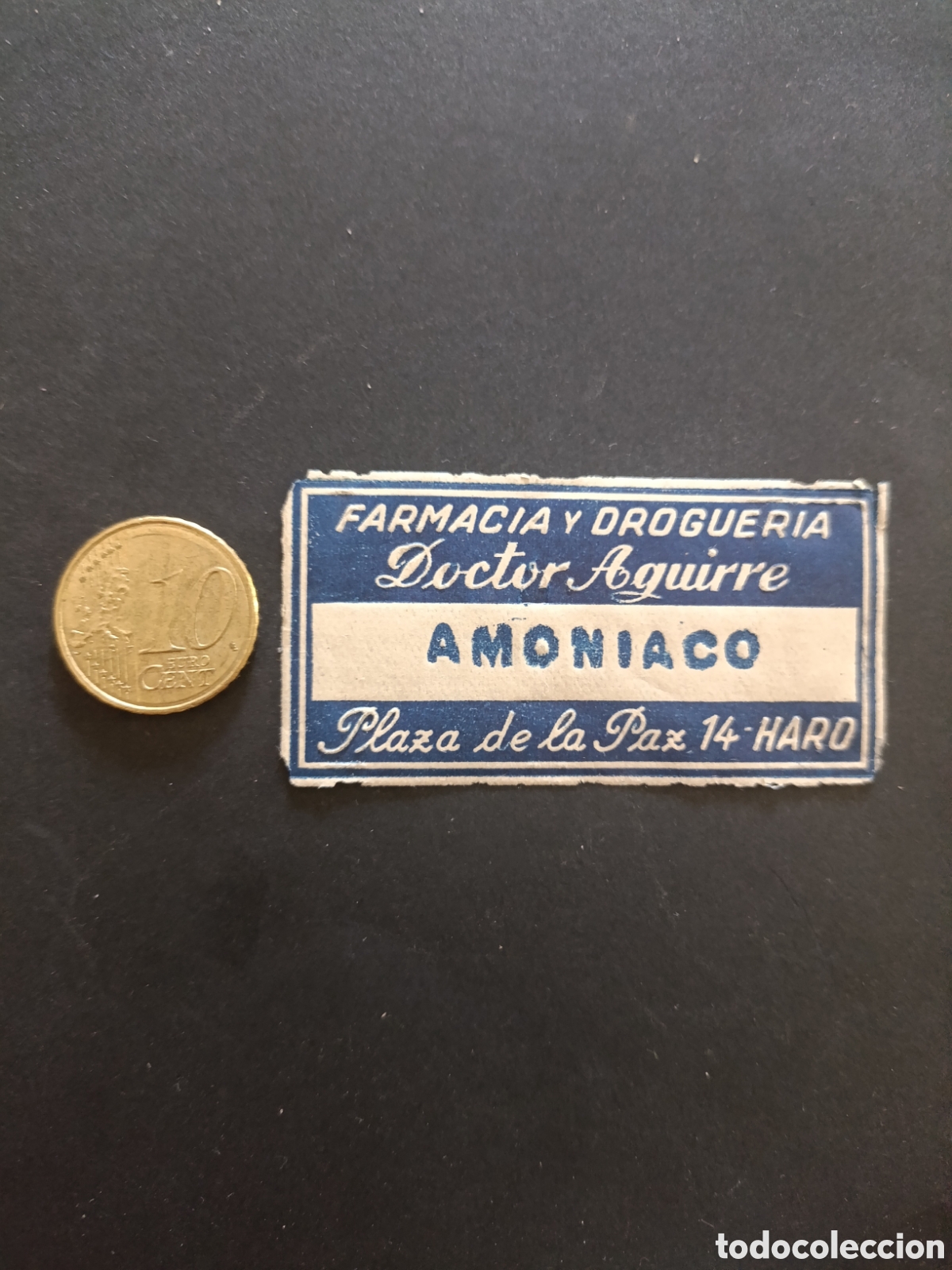 Etiquetas antiguas: FARMACIA Y OROG&Uuml;EIRA DOCTOR AGUIRRE AMONIACO [ ETIQUETAS A&Ntilde;OS 40-50 ]