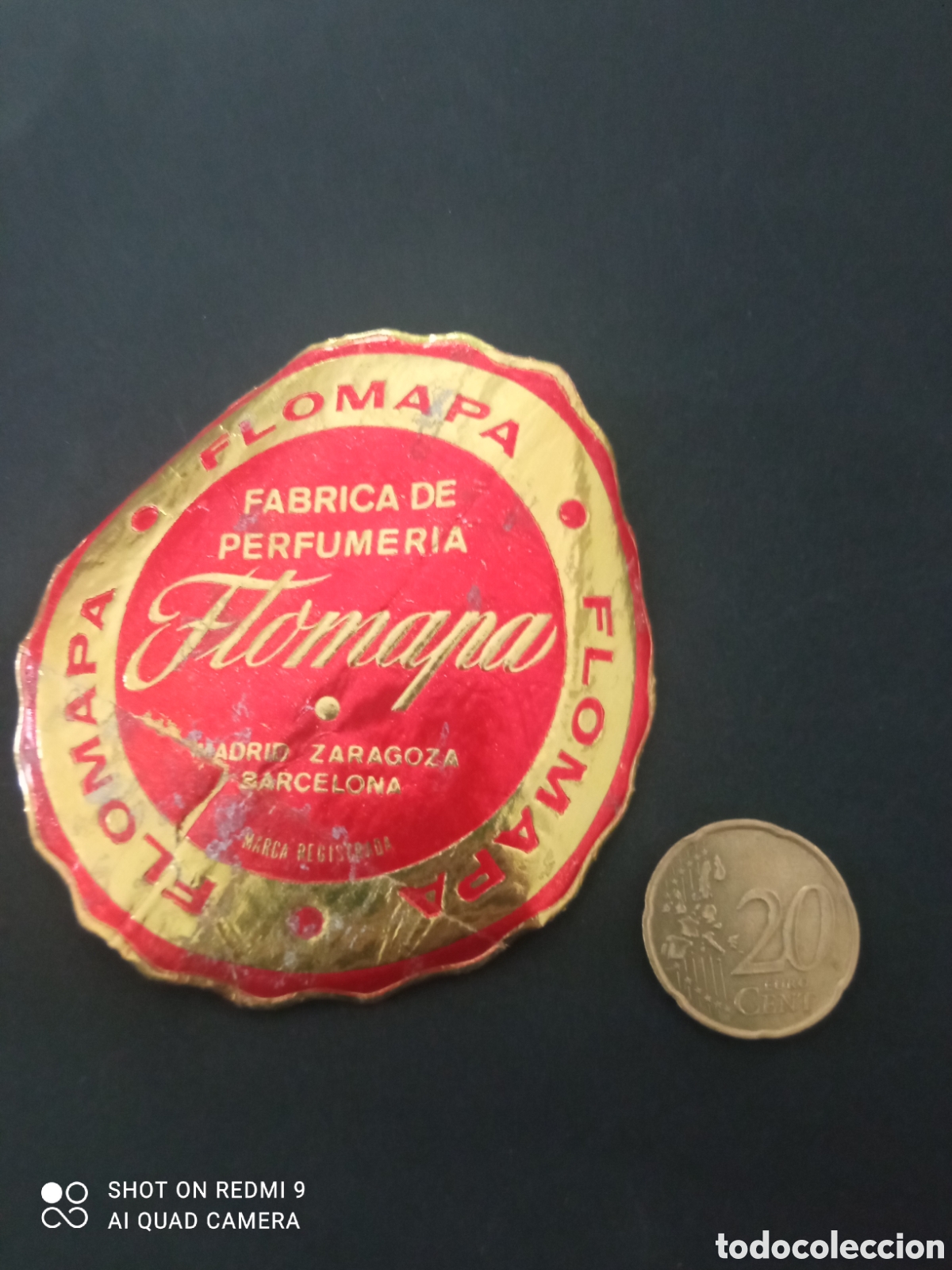 Etiquetas antiguas: F&aacute;brica de perfumer&iacute;a FLOMAPA madrid zaragoza Barcelona (etiquetas a&ntilde;os 50 60)