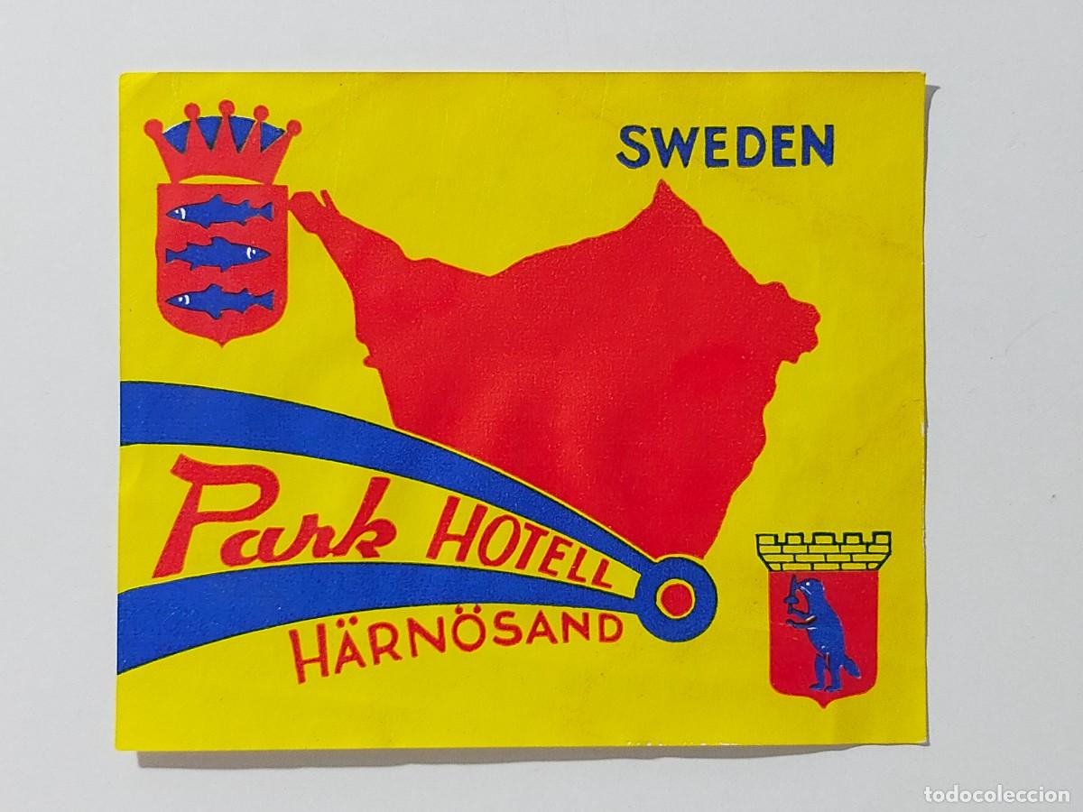Etiquetas antiguas: Etiqueta original Hotel: PARK HOTELL. Harnosand (Suecia - Sweden)