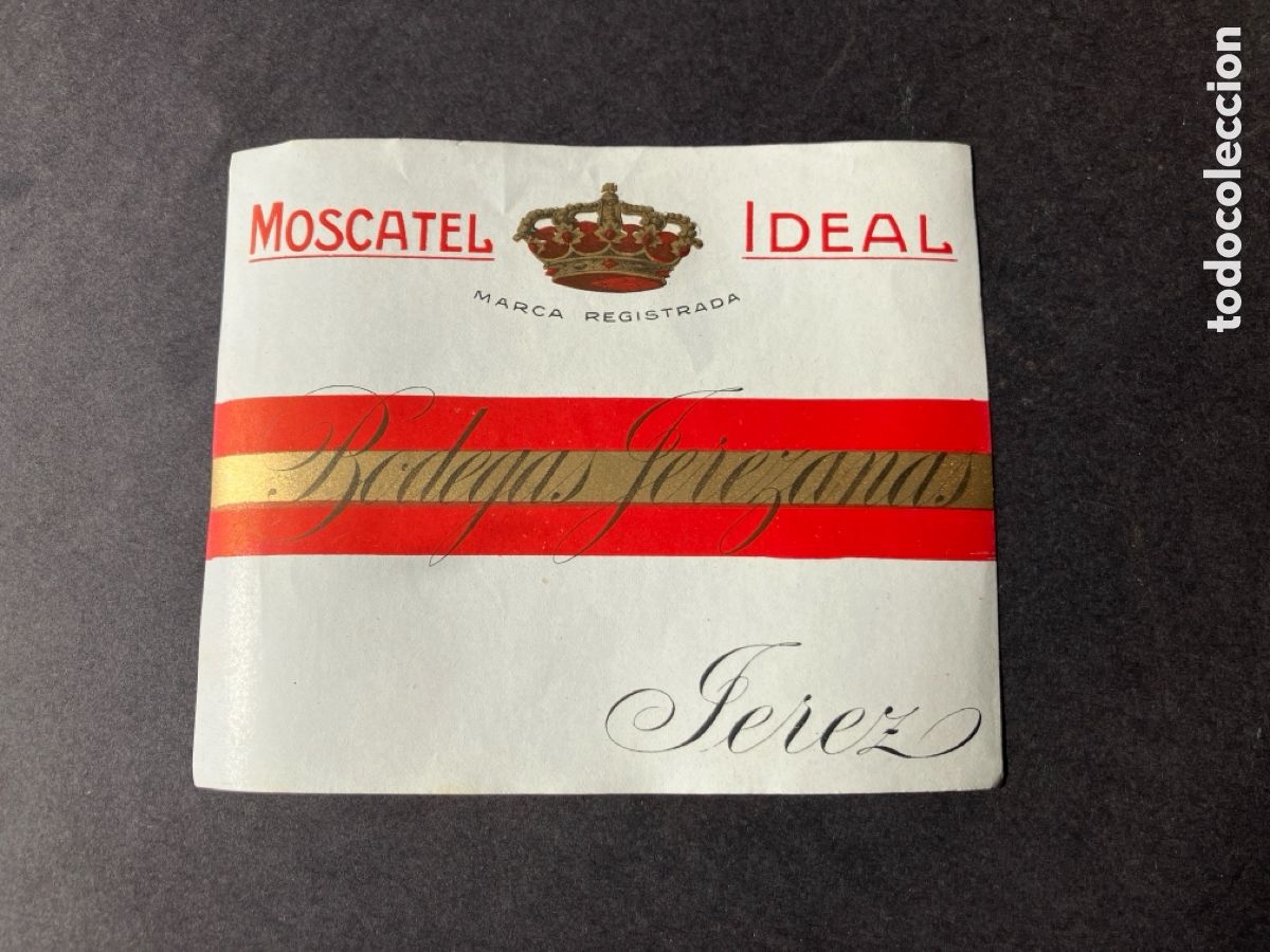 Etiquetas antiguas: Etiqueta moscatel Ideal Bodegas Jerezanas Jerez