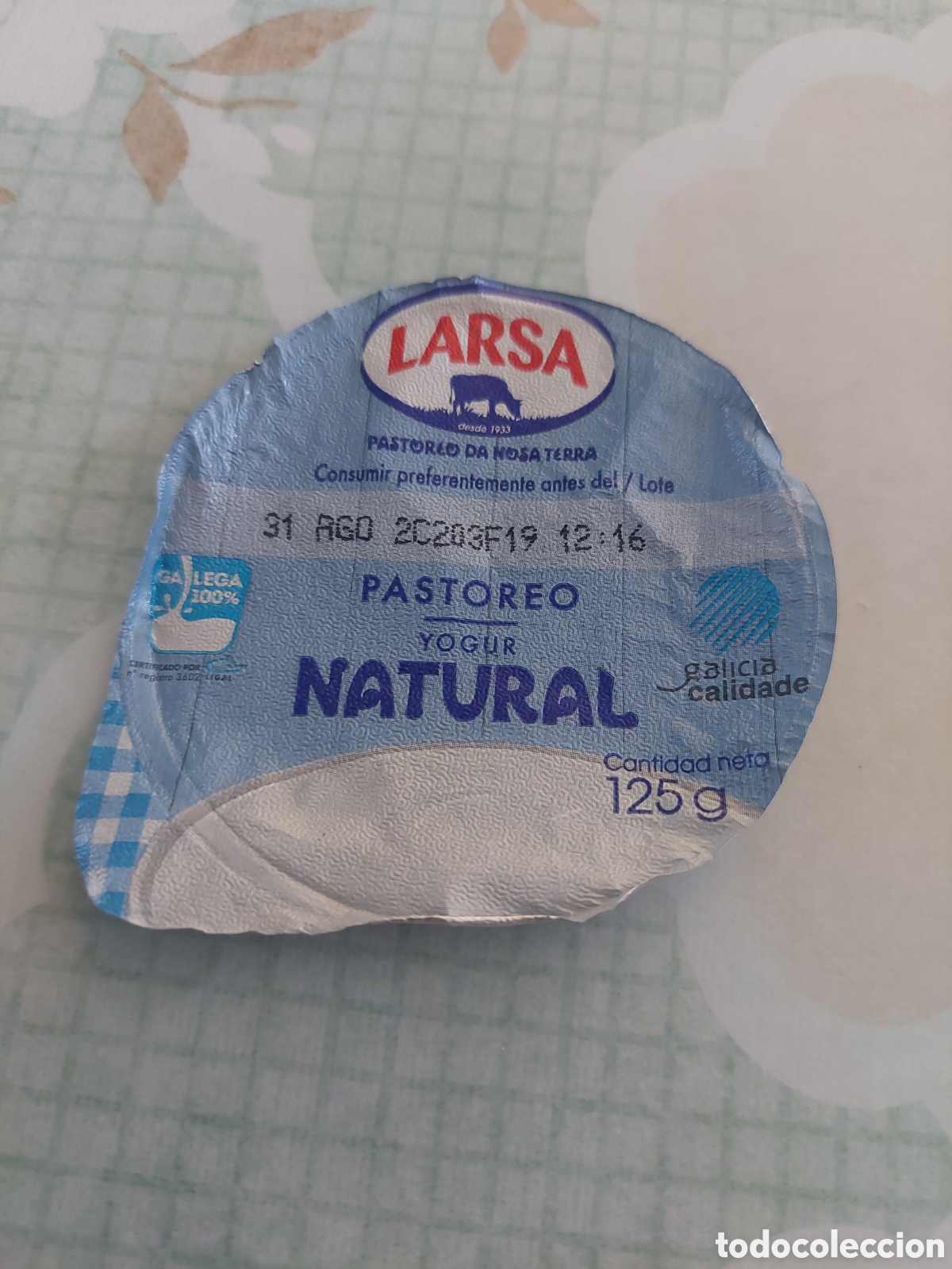 Etiquetas antiguas: TAPA DE YOGUR 2926 LARSA NATURAL
