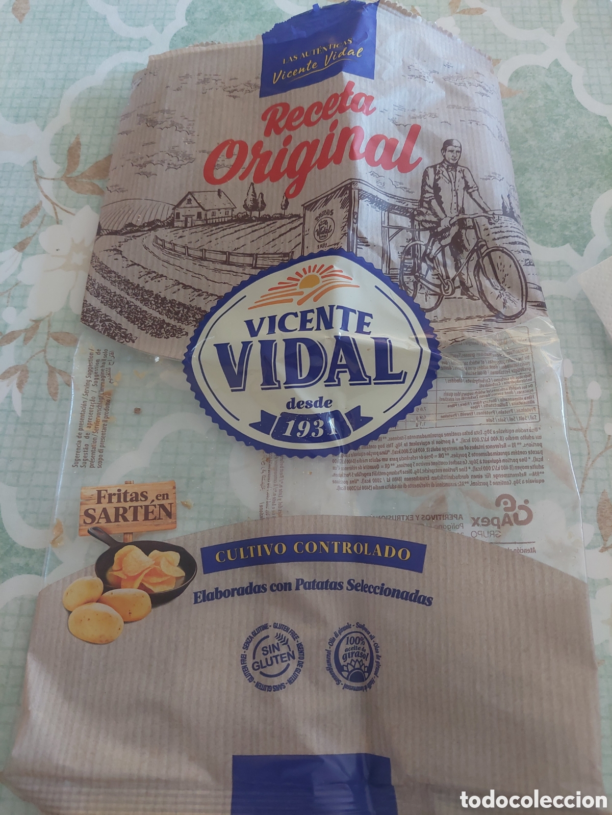 Etiquetas antiguas: BOLSA PATATAS VICENTE VIDAL 1931 RECETA ORIGINAL