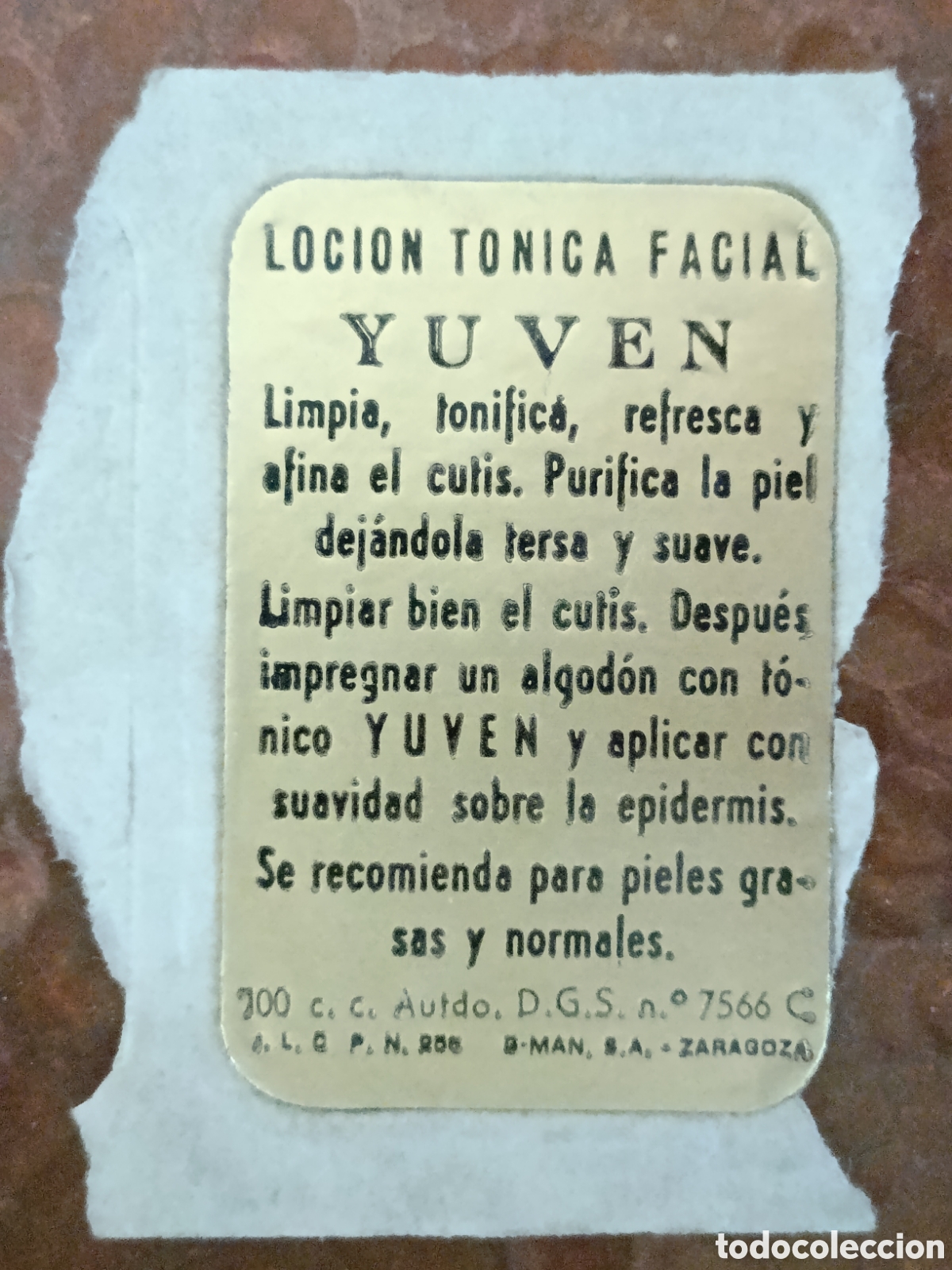 Etiquetas antiguas: LOCI&Oacute;N TONICA FACIAL YUVEN [ ZARAGOZA ETIQUETAS A&Ntilde;OS 40-50 ]