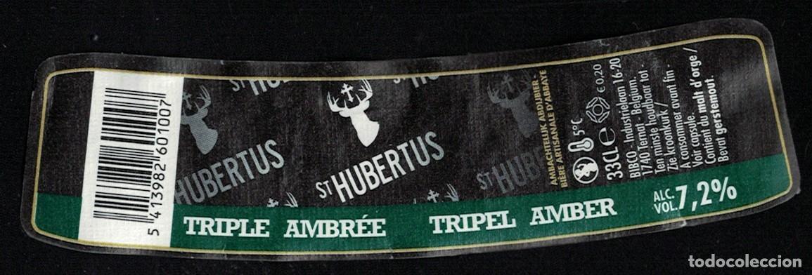 Etiquetas antiguas: Belgica Etiquette Bi&egrave;re Beer Label St Hubertus Triple Ambr&eacute;e