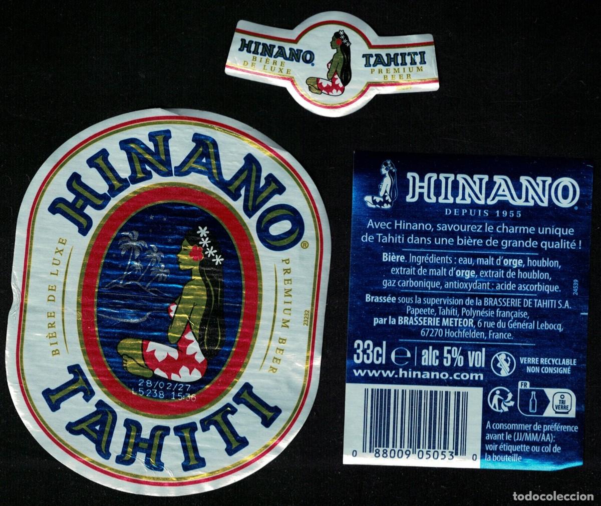 Etiquetas antiguas: Lot 3 Etiquettes Bi&egrave;re Beer Labels Hinano Tahiti RP626