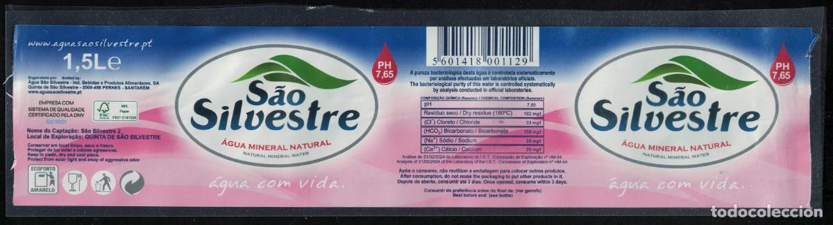 Etiquetas antiguas: Portugal Etiquette Eau Min&eacute;rale Naturelle S&atilde;o Silvestre &aacute;gua com vida RP634