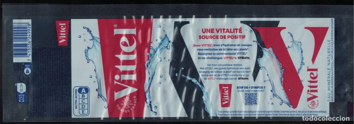 Etiquetas antiguas: Francia Etiquette Eau Min&eacute;rale Naturelle Vittel Source de Positif Strava RP636