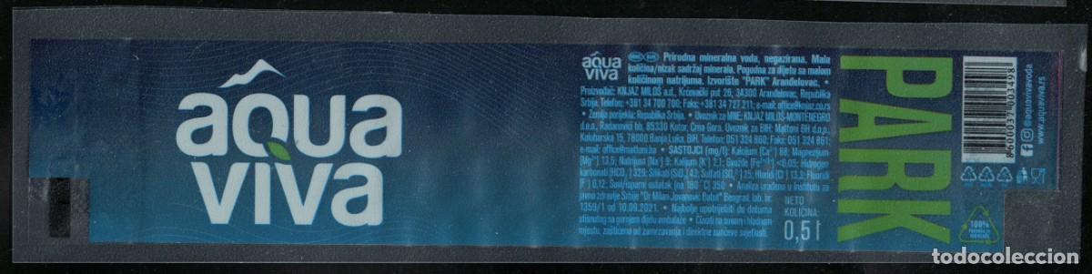Etiquetas antiguas: Serbia Etiquette Water Label Eau Min&eacute;rale Naturelle Aqua Viva RP639