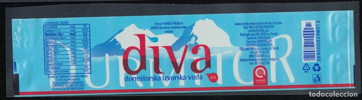Etiquetas antiguas: Montenegro Etiquette Water Label Eau Source Naturelle Diva RP640