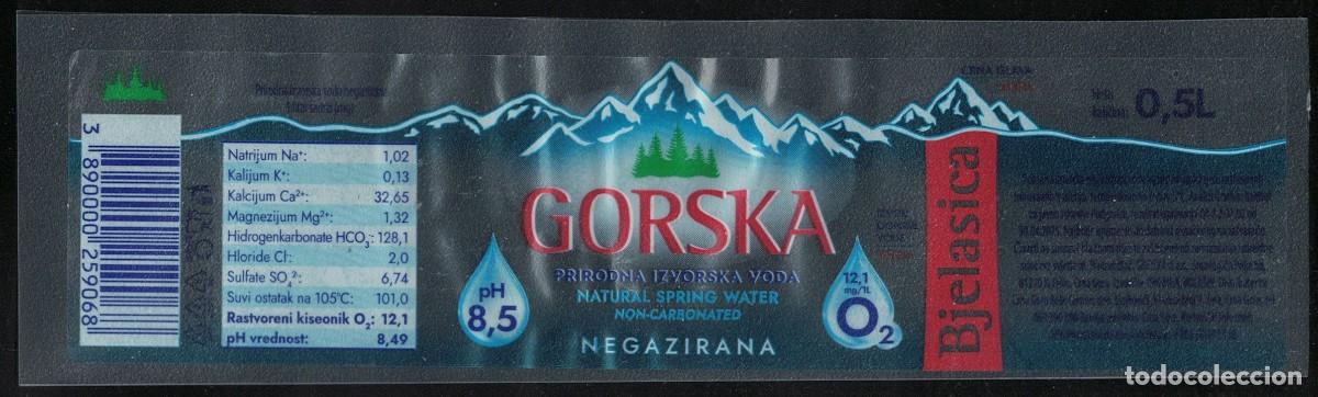 Etiquetas antiguas: Montenegro Etiquette Eau Source Naturelle Gorska Mont Bjelasica RP647