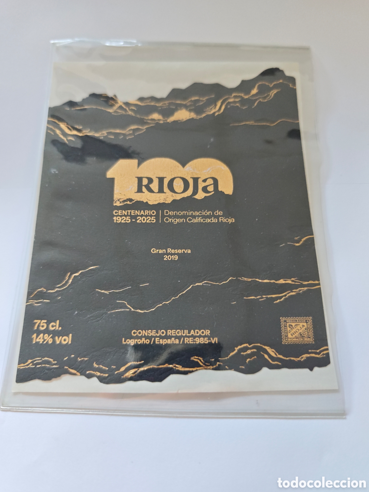 Etiquetas antiguas: etiqueta adhesiva - conmemotativa 100 a&ntilde;os rioja - tdk295p