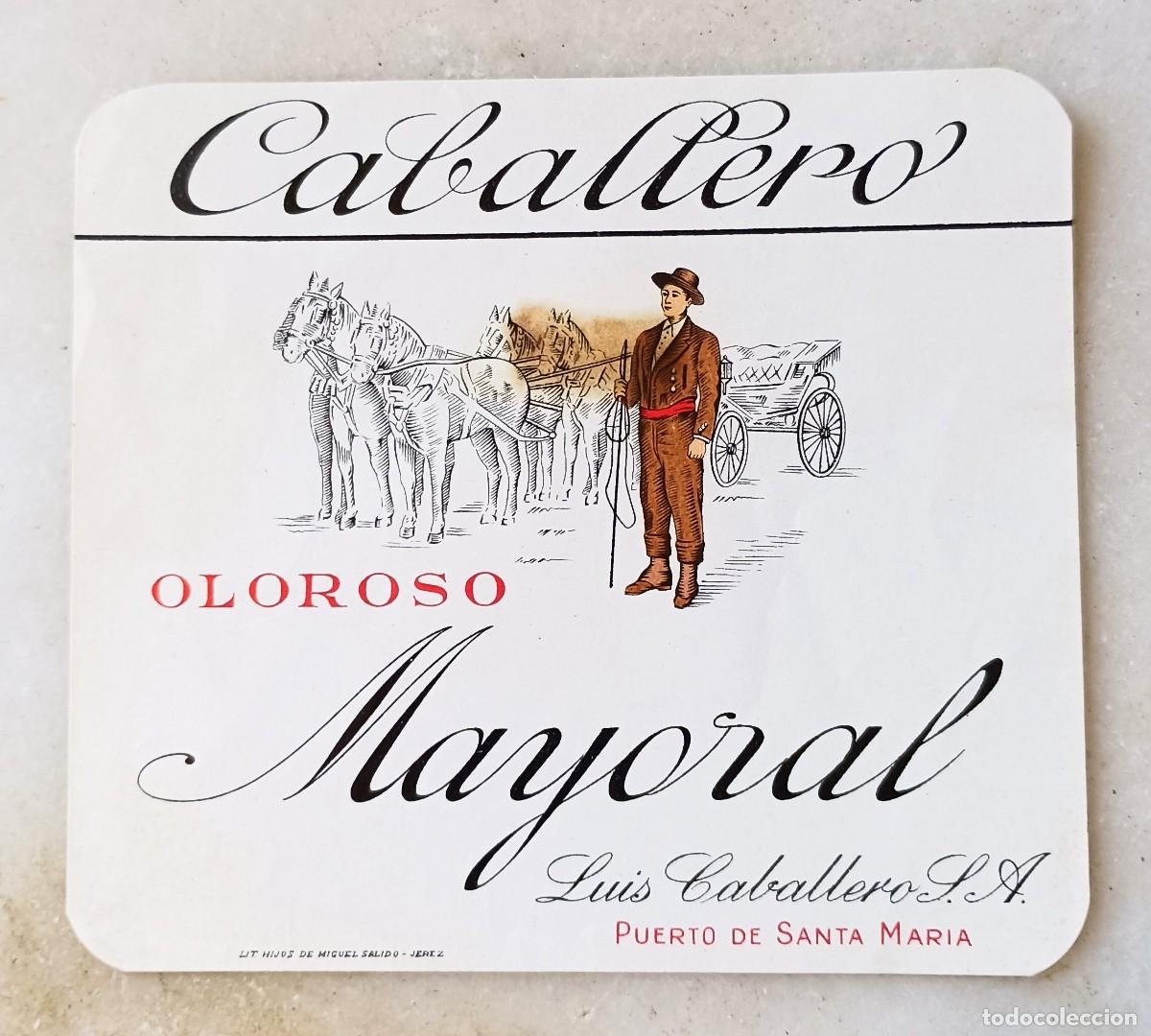 Etiquetas antiguas: Etiqueta oloroso mayor vino puerto de Santa Mar&iacute;a