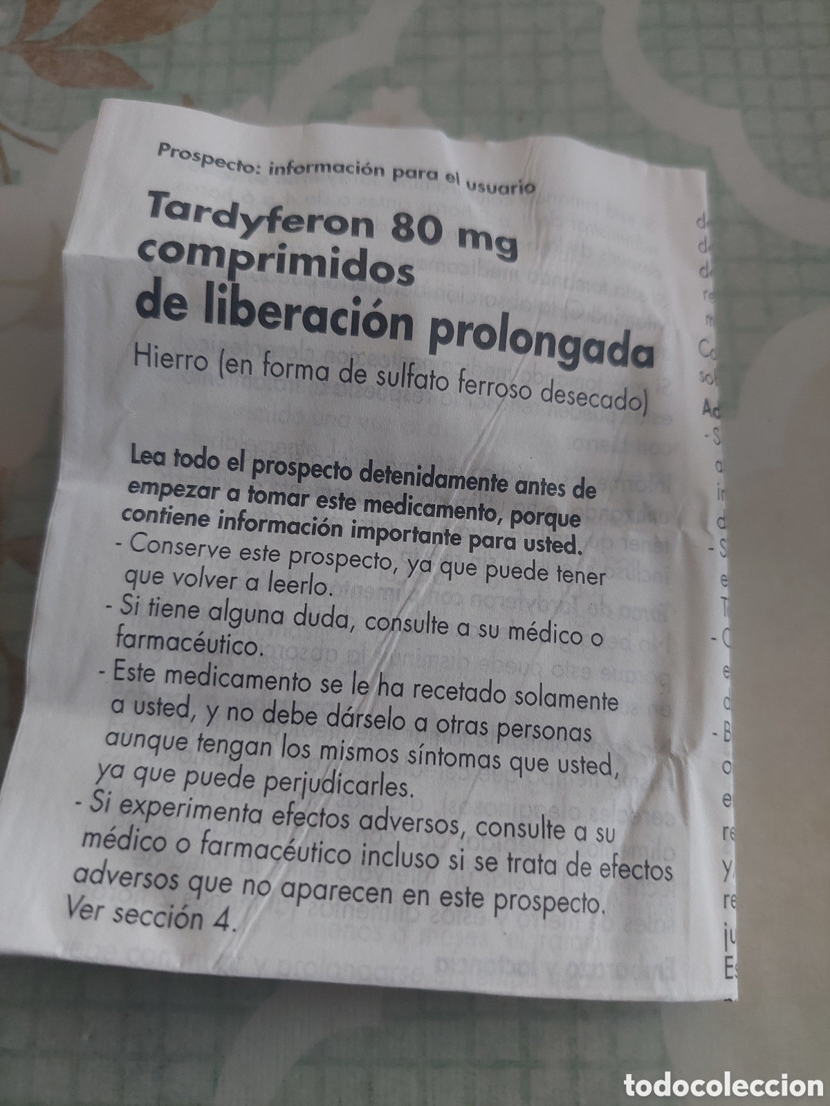 Etiquetas antiguas: MEDICAMENTOS PR&Oacute;SPETO TARDYFERIN 80 MG