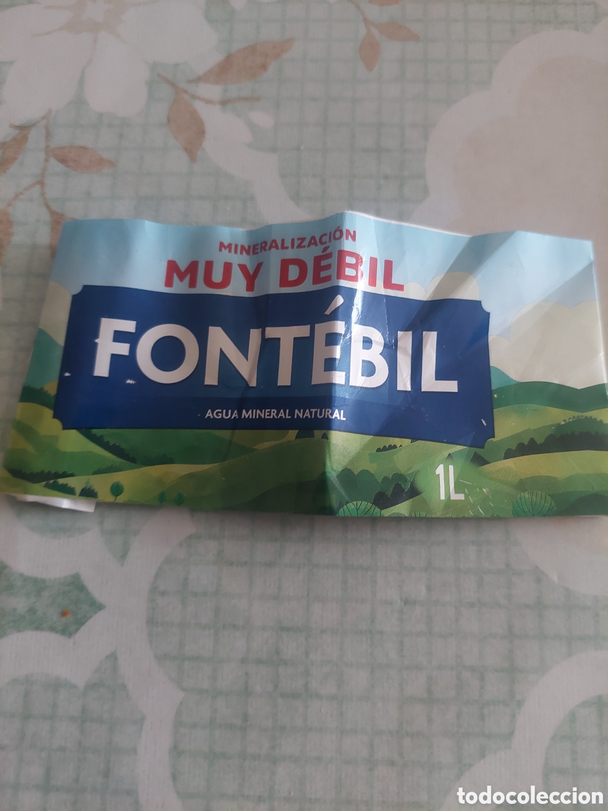 Etiquetas antiguas: ETIQUETA AGUA MINERAL NATURAL FONTEBIL 1 L