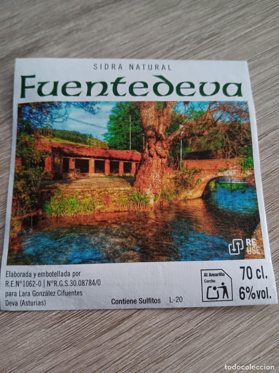 Etiquetas antiguas: ETIQUETA SIDRA NATURAL FUENTEDEVA