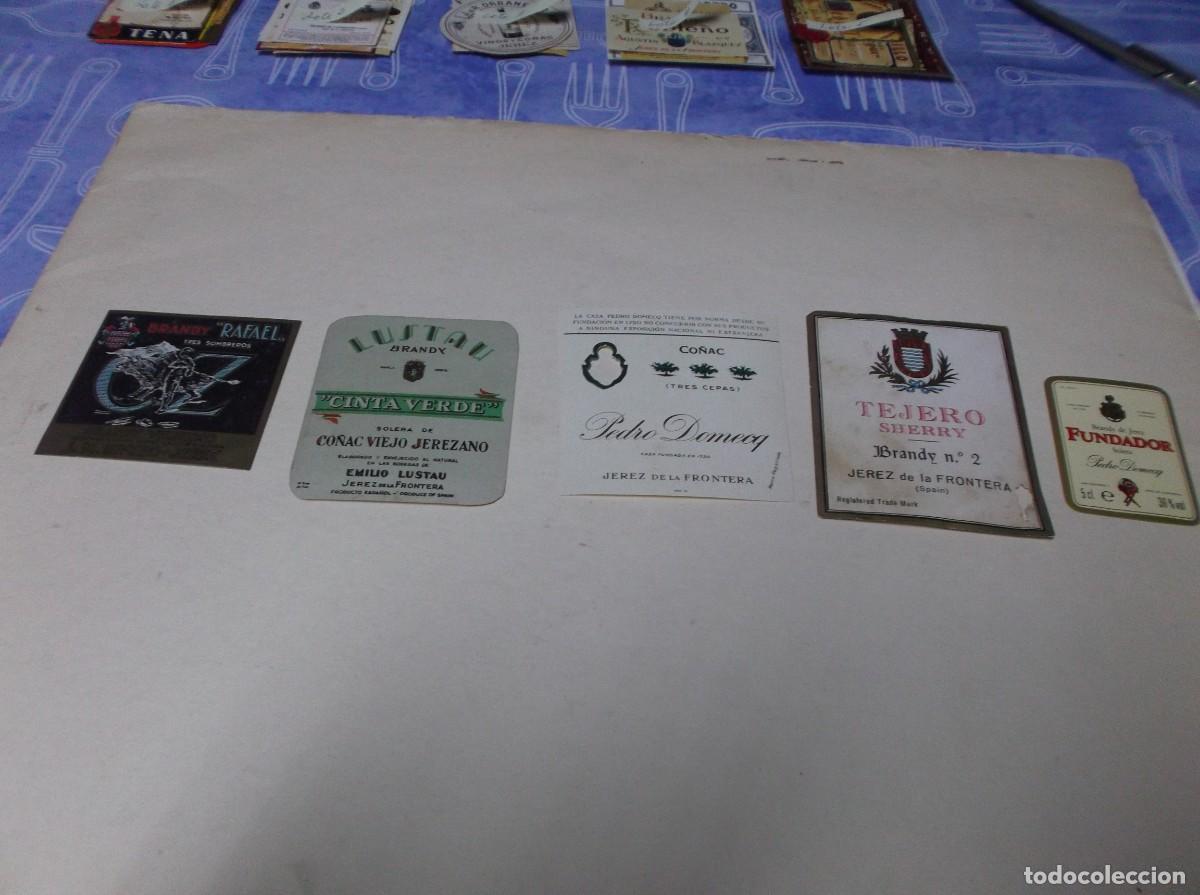 Etiquetas antiguas: ETIQUETAS MINIATURAS DE BRANDY Y CO&Ntilde;AC DE VARIAS BODEGAS. - LOTE 6 - 5 UNID.DIFERENTES.
