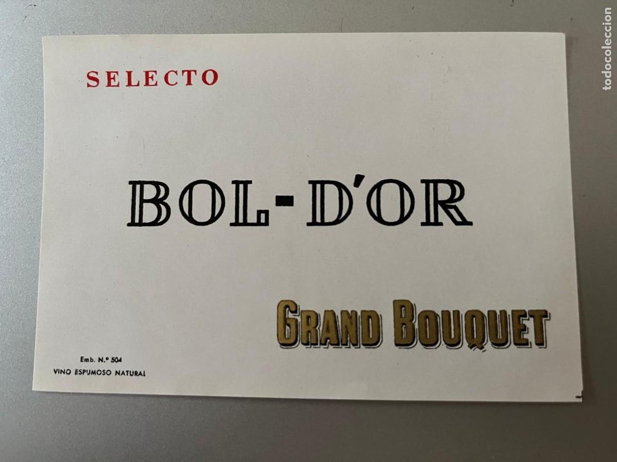 Etiquetas antiguas: etiqueta Bol D' or selecto