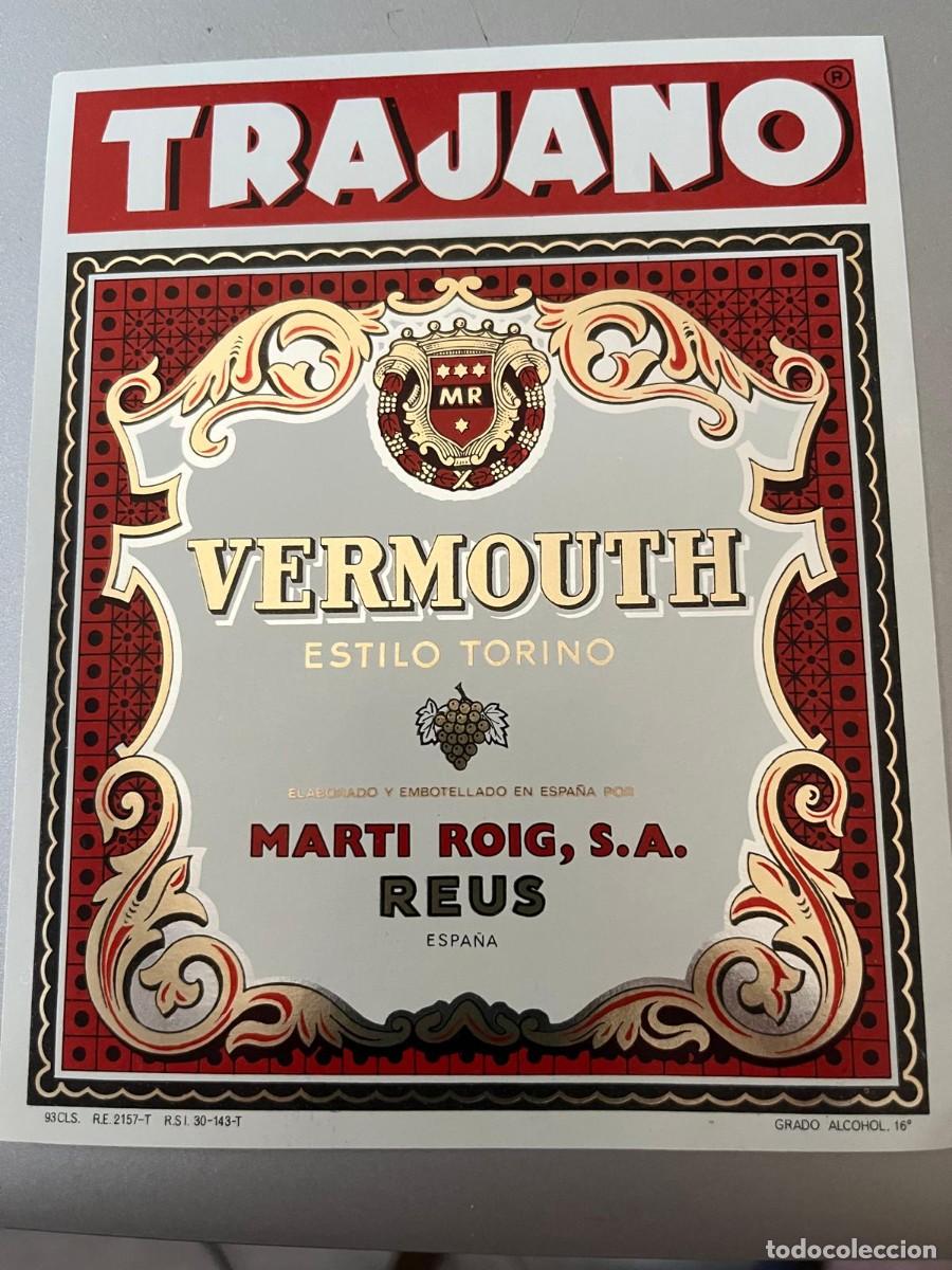 Etiquetas antiguas: etiqueta Trajano Vermouth Marti Roig Reus Tarragona