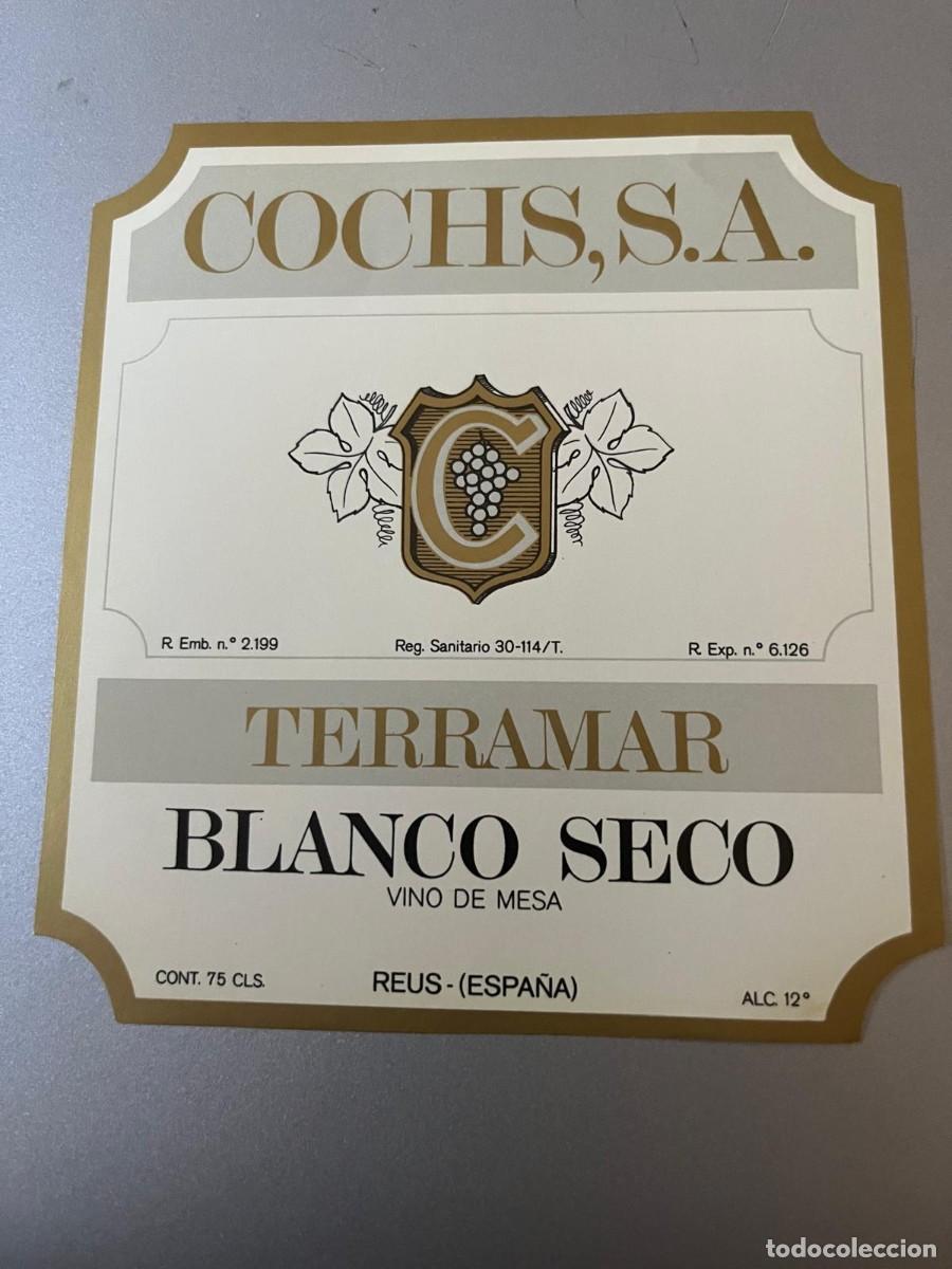 Etiquetas antiguas: etiqueta Cochs Terramar Blanco Reus Tarragona