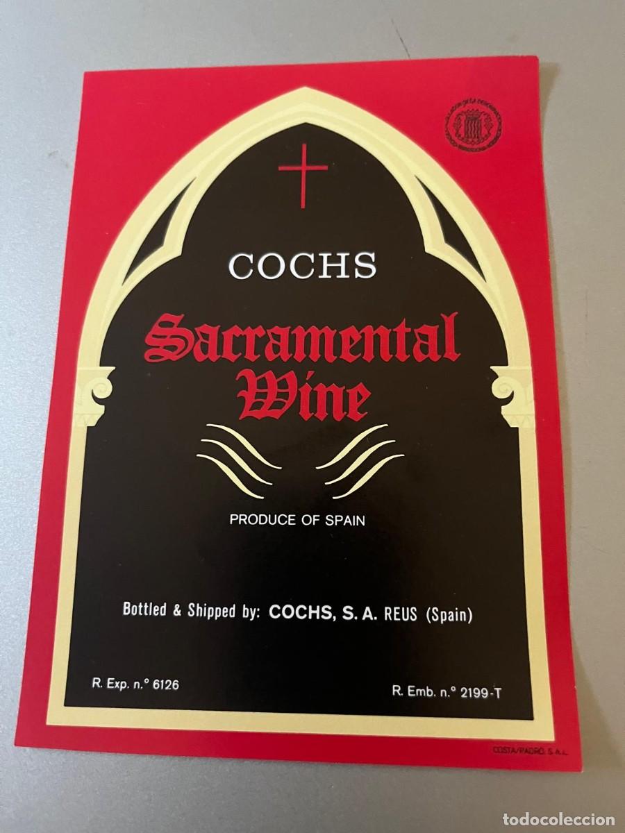 Etiquetas antiguas: Cochs Sacramental Wine Cochs Reus Tarragona