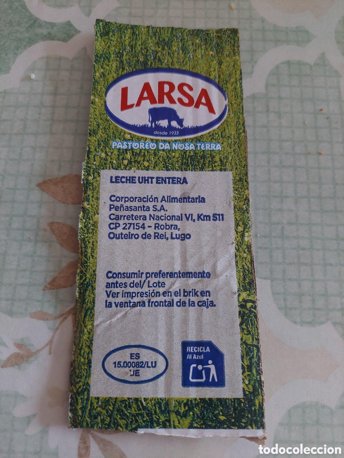 Etiquetas antiguas: ETIQUETA LARSA OUTEIRO REI LUGO LECHE UHT ENTERA