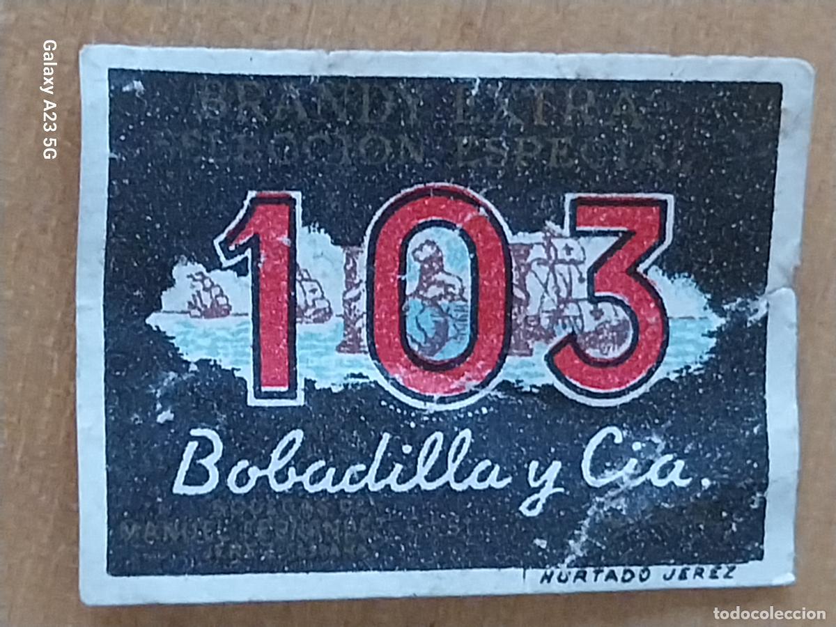 Etiquetas antiguas: 103 BOBADILLA Y CIA MINI ETIQUETA VINTAGE 2.9X2CMS MINIATURA